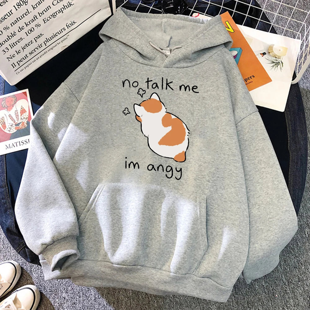 Cute Angry Cat Hoody