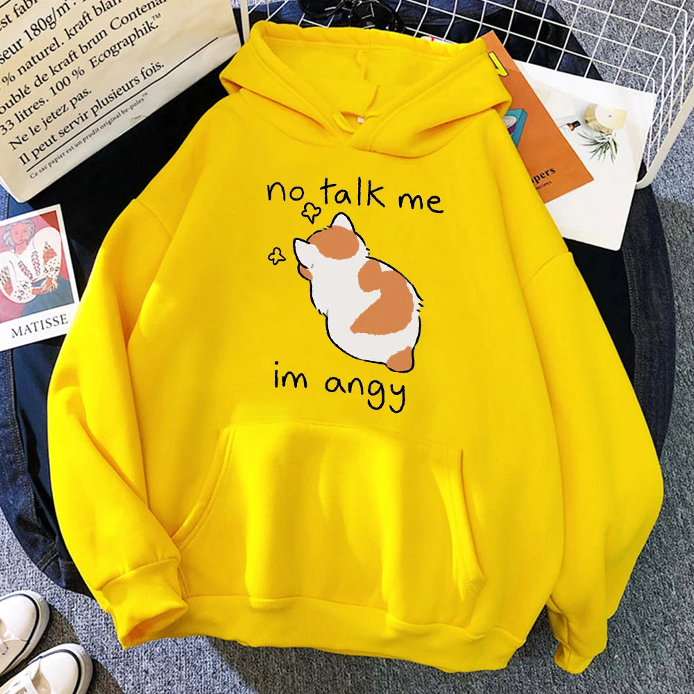 Cute Angry Cat Hoody